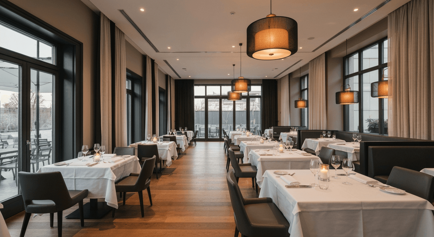 Elegant rooftop restaurant terrace perfect for private events